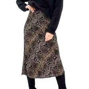 Zara Snake Print Midi Skirt